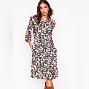 Boden Alexandra Blouson Jersey Dress 8